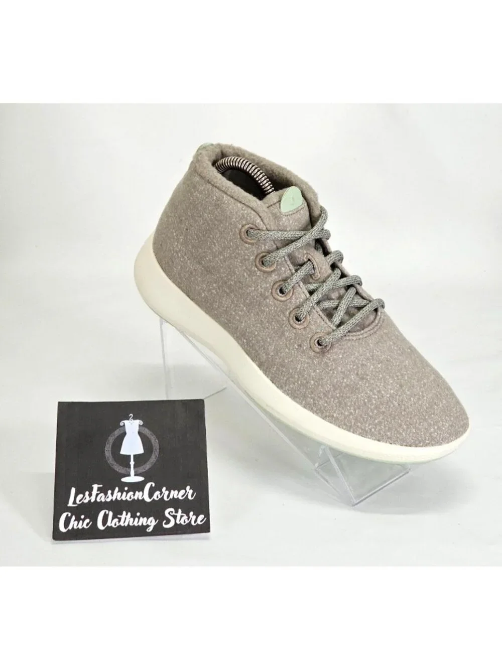 Allbirds Women's Light Gray Lime Heathered Matterhorn Wool Piper Mids Sz 9 1557 - Picture 12 of 15